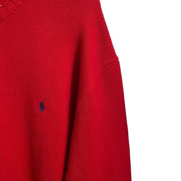 Polo by Ralph Lauren Red Cotton Crewneck Sweater XXL - Picture 4 of 7